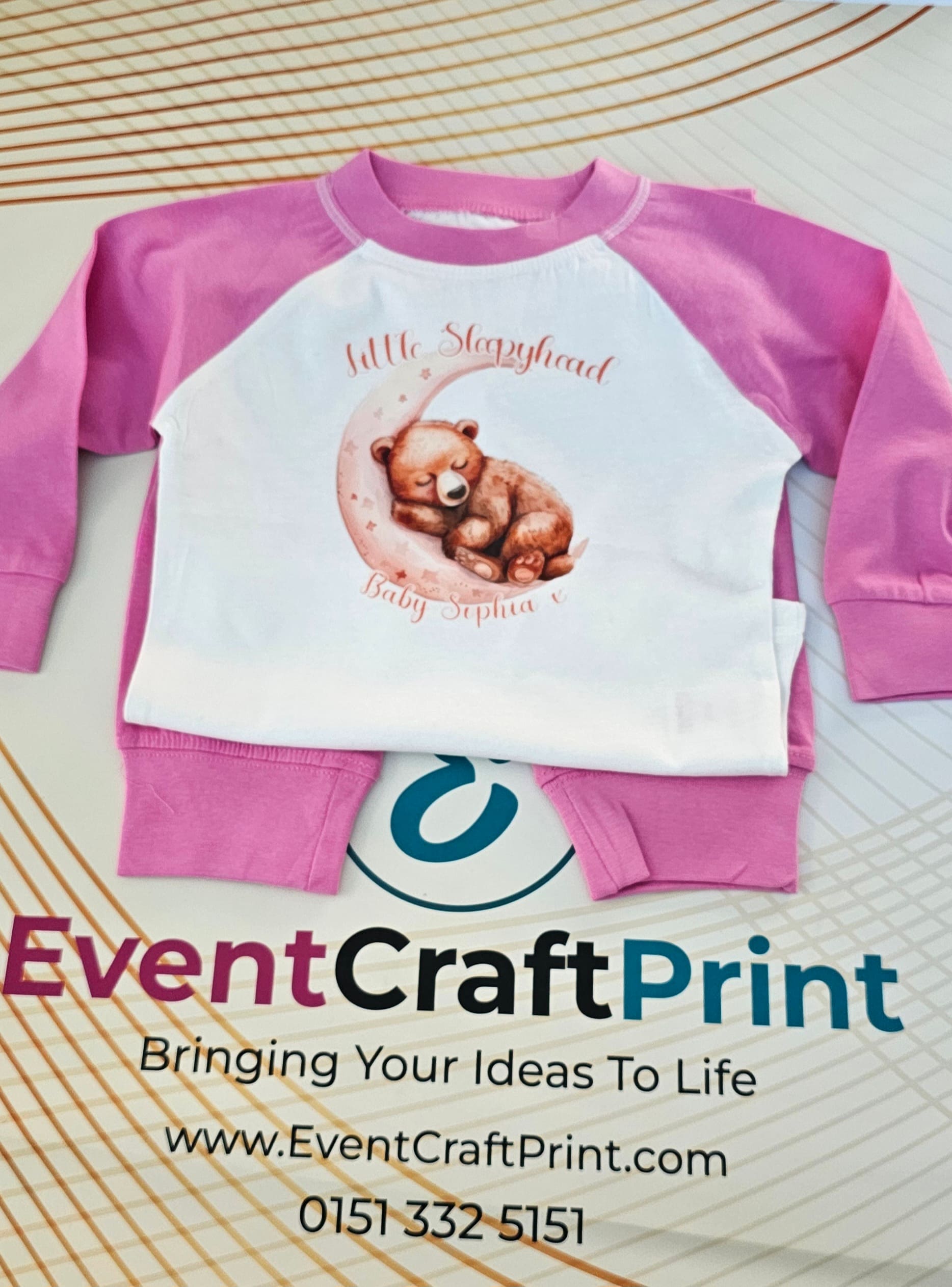 Pink Personalised Baby Pyjamas