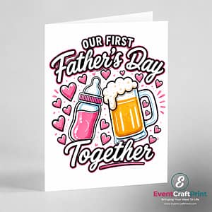 First Fathers Day Card Pink