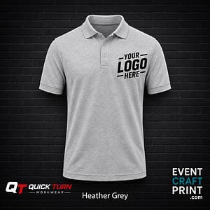 Heather Grey Polo Shirt (Custom Printed)