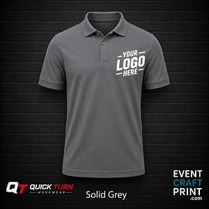 Solid Grey Polo Shirt (Custom Printed)