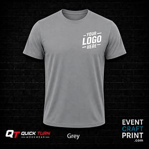 Solid Grey Round Neck T-Shirt (Custom Printed)
